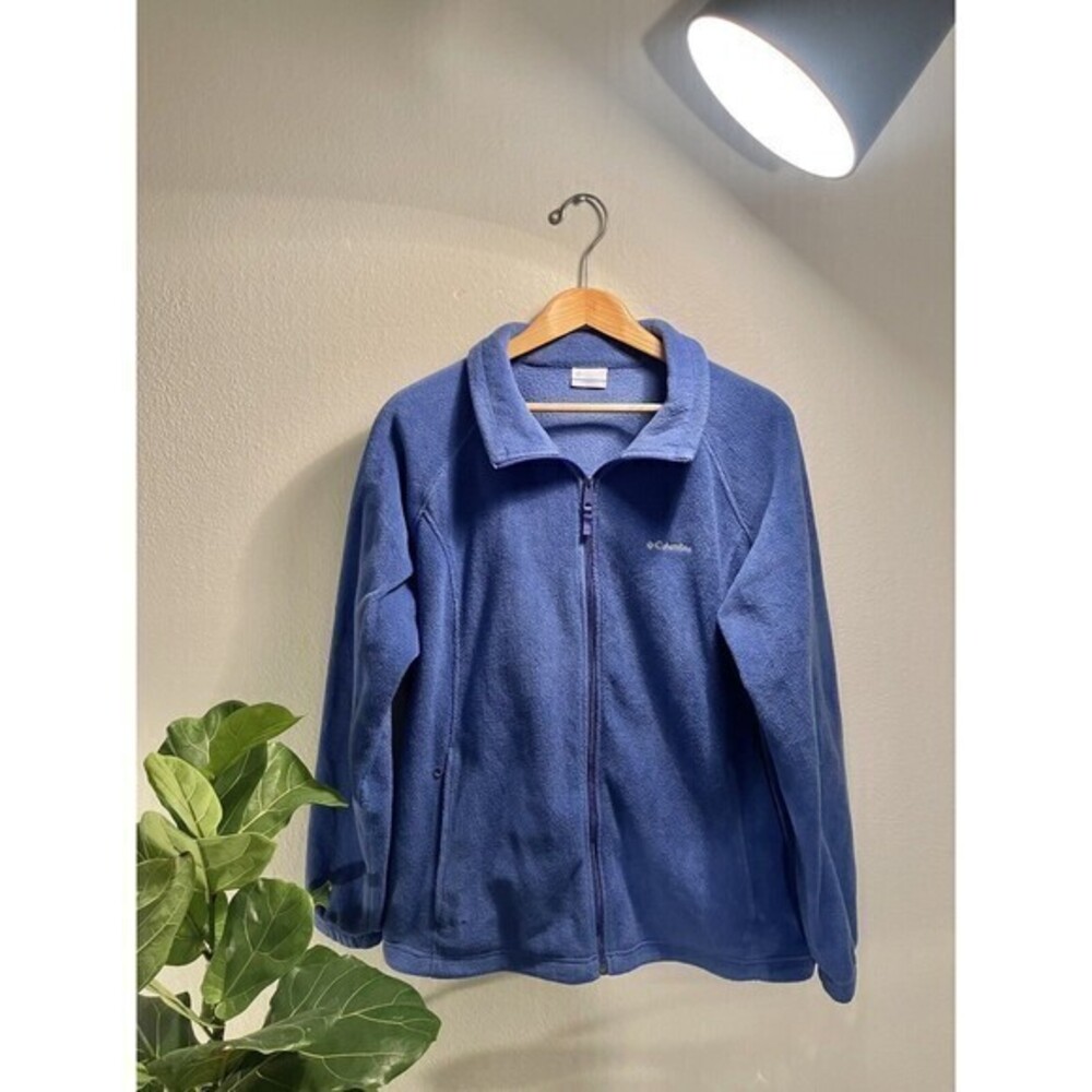 Columbia Fleece Jacket Womens Size 2XL Blue Full Zip Outdoor Wear Casual Top‎